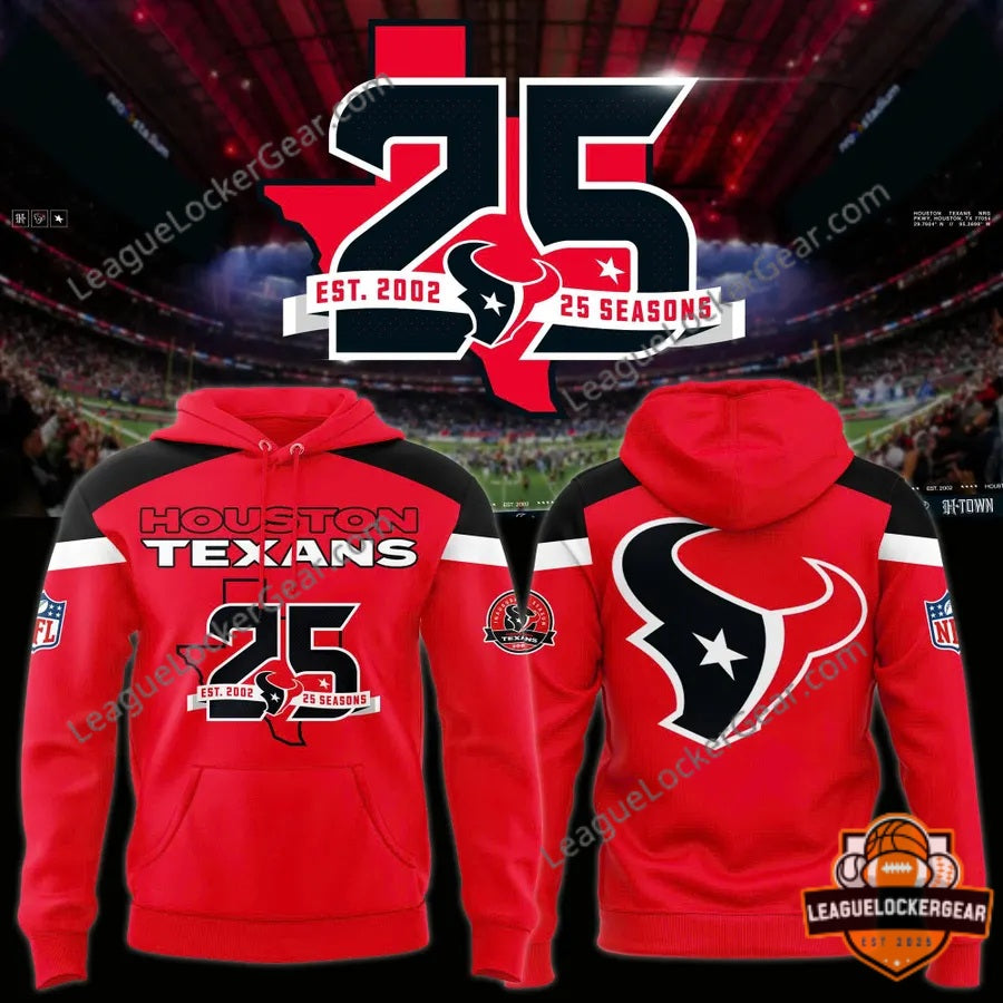 Houston Texans 25 Seasons Anniversary Hoodie - LeagueLockerGear