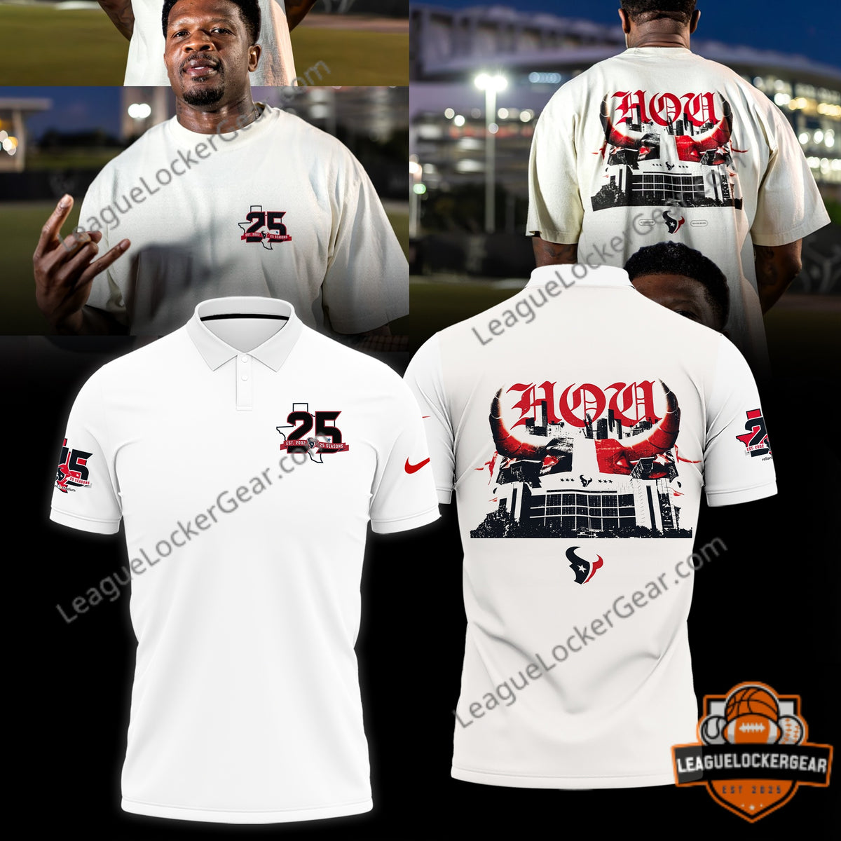 Houston Texans 25th Season Anniversary T-Shirt - LeagueLockerGear