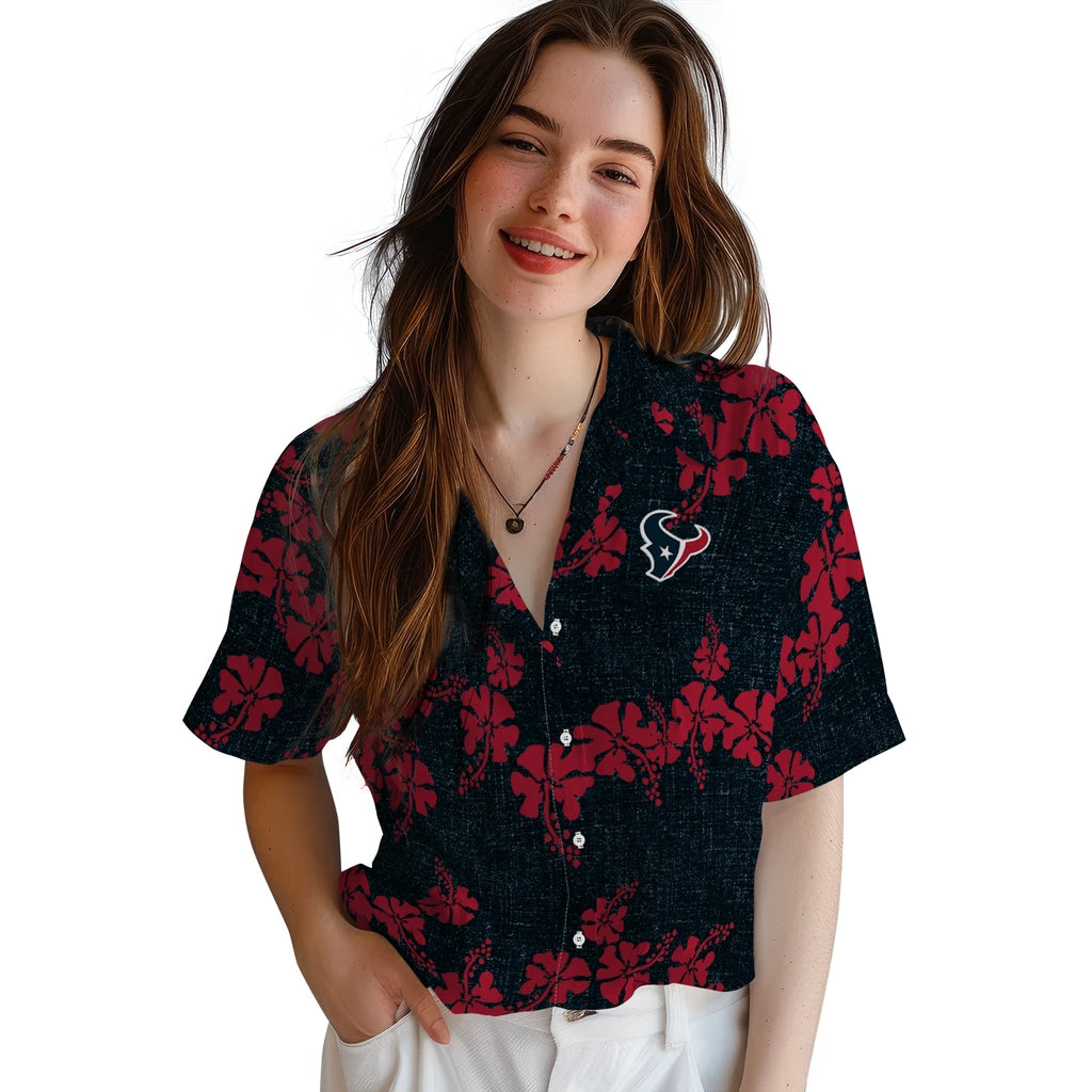 Houston Texans Hawaiian Shirt - 50th State Flower | Hula Hawaiian Shirts