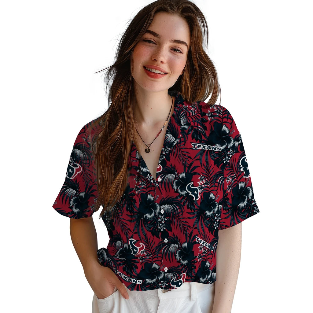 Houston Texans Hawaiian Shirt - Hibiscus Exotic | Hula Hawaiian Shirts