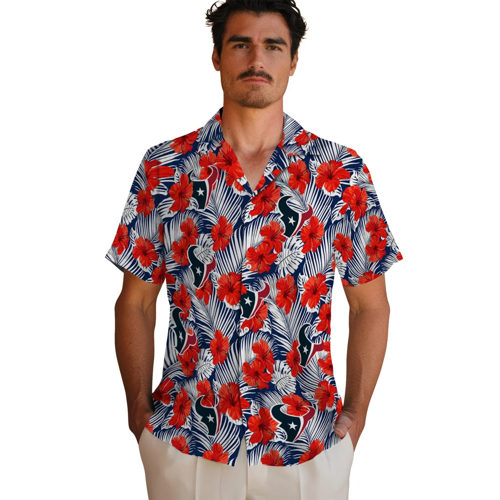 Houston Texans Hawaiian Shirt - Hibiscus Fiesta | Hula Hawaiian Shirts