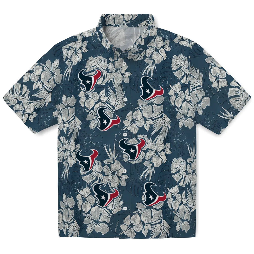 Houston Texans Hawaiian Shirt - Hibiscus Flowers | Hula Hawaiian Shirts
