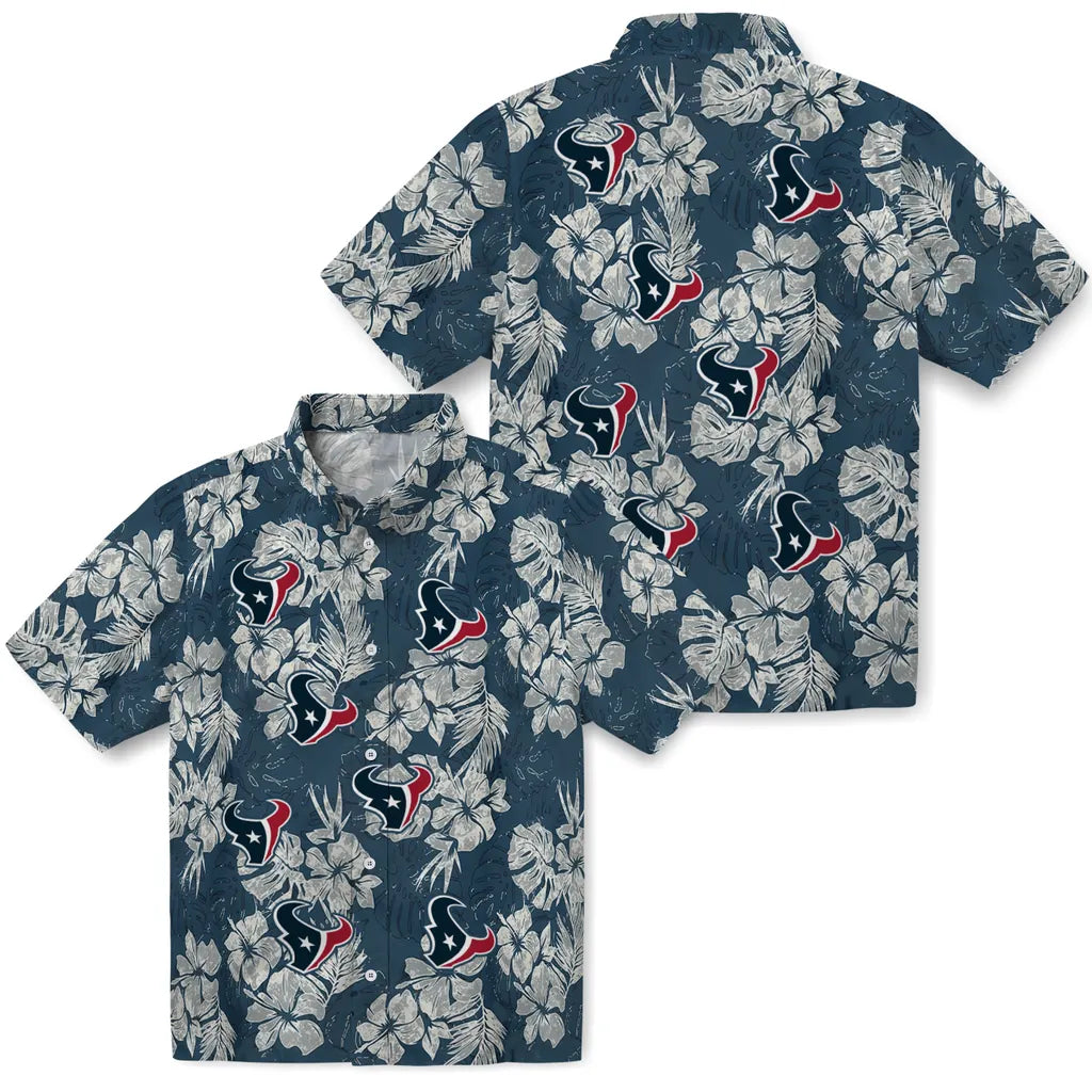 Houston Texans Hawaiian Shirt - Hibiscus Flowers | Hula Hawaiian Shirts