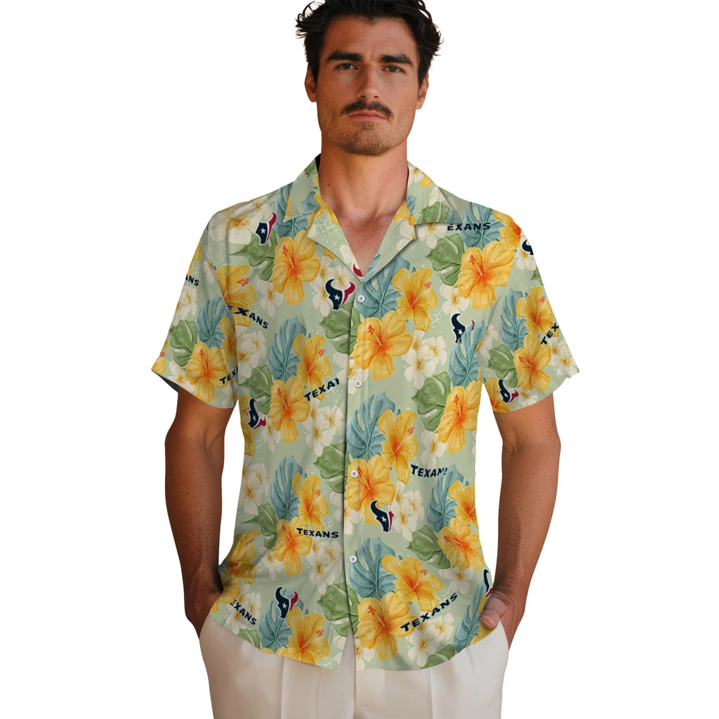 Houston Texans Hawaiian Shirt - Hibiscus Mood | Hula Hawaiian Shirts