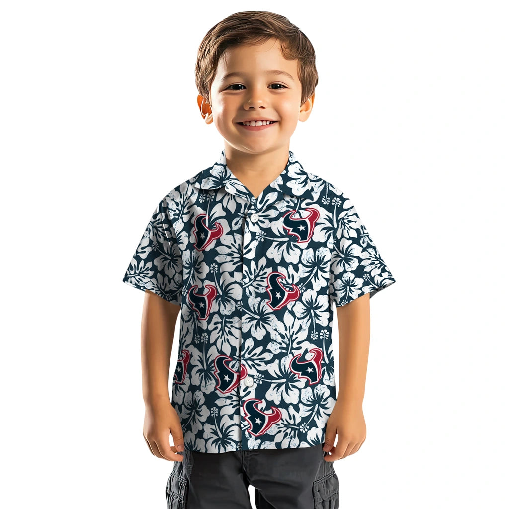 Houston Texans Hawaiian Shirt - Hibiscus Motif | Hula Hawaiian Shirts