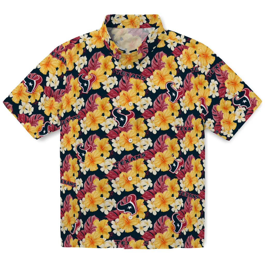 Houston Texans Hawaiian Shirt - Hibiscus Tropics | Hula Hawaiian Shirts