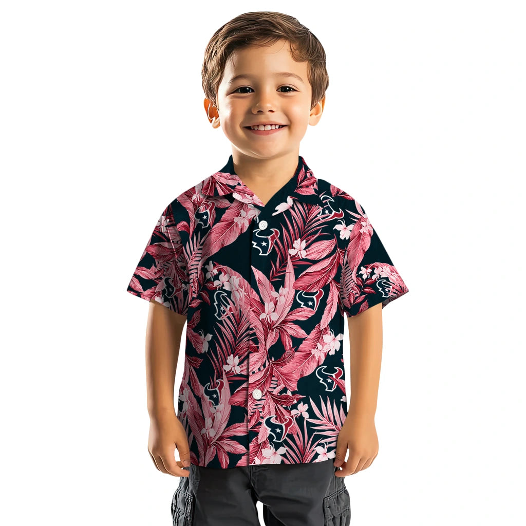 Houston Texans Hawaiian Shirt - Palm Leaves | Hula Hawaiian Shirts