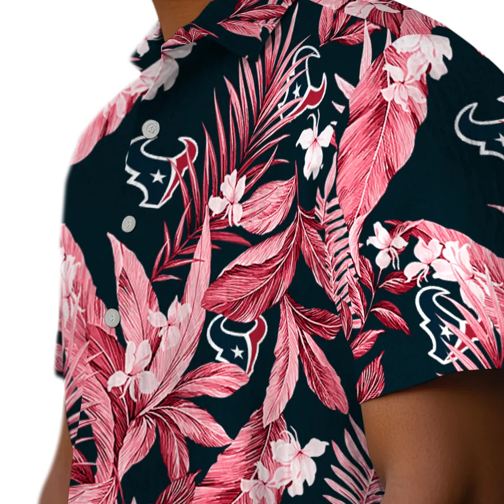 Houston Texans Hawaiian Shirt - Palm Leaves | Hula Hawaiian Shirts