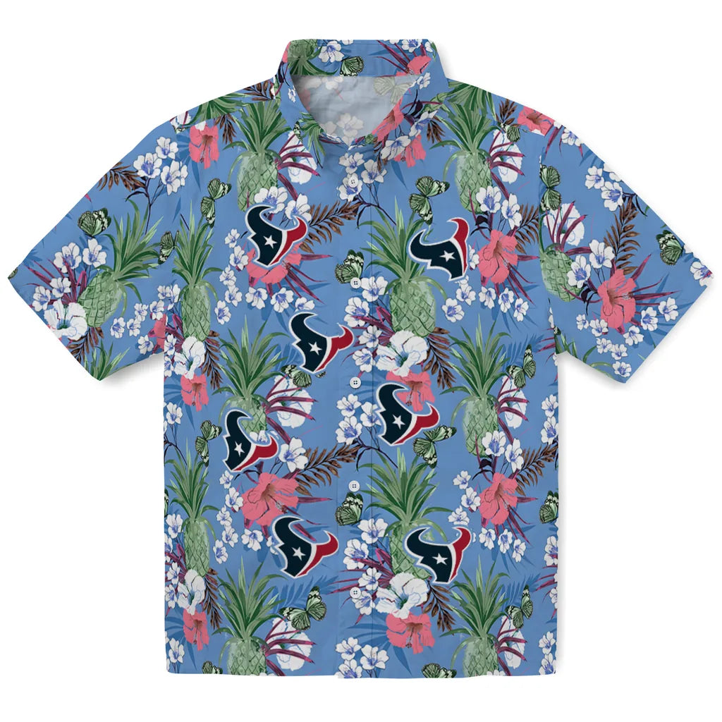 Houston Texans Hawaiian Shirt - Pineapple Bouquet | Hula Hawaiian Shirts