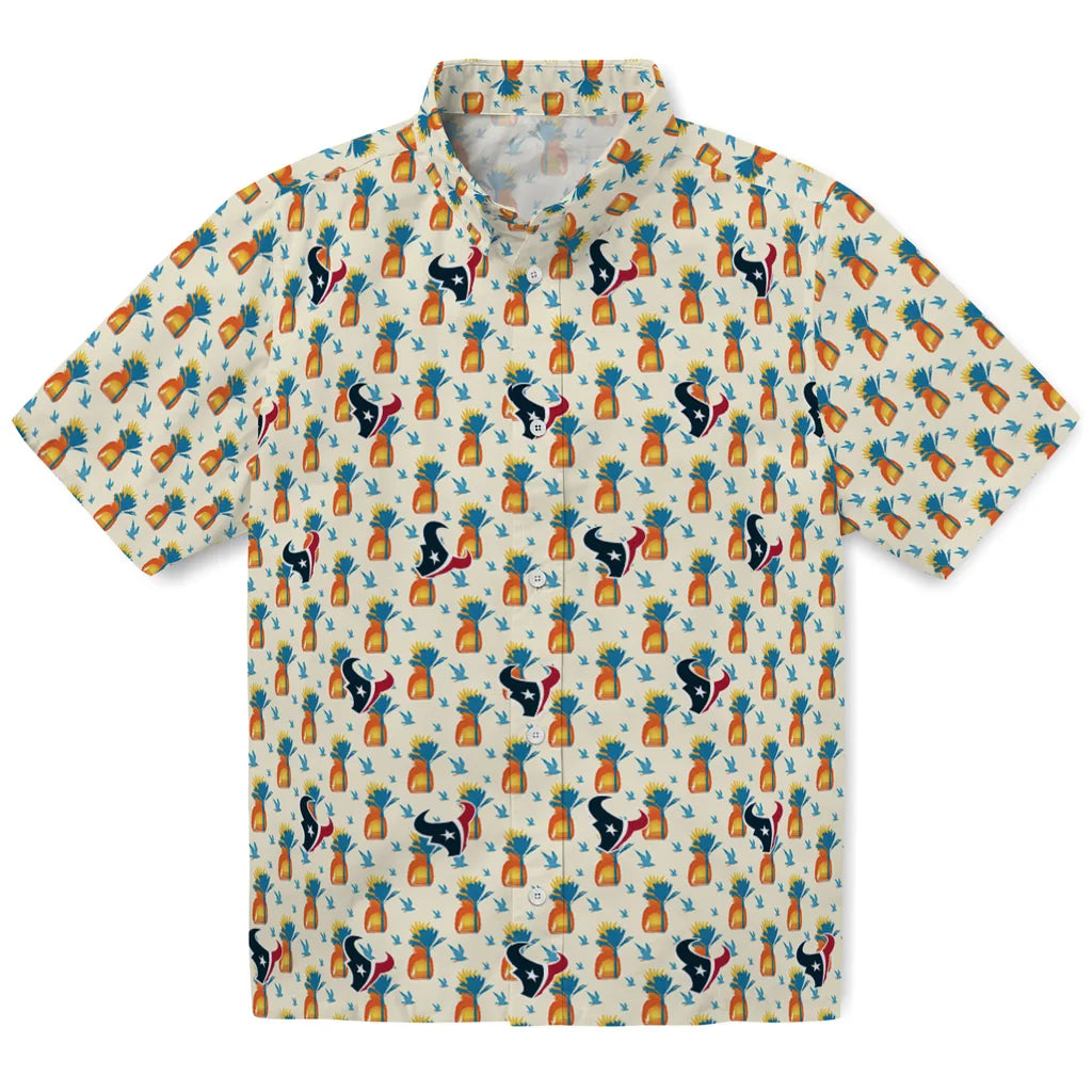 Houston Texans Hawaiian Shirt - Pineapple Delight | Hula Hawaiian Shirts