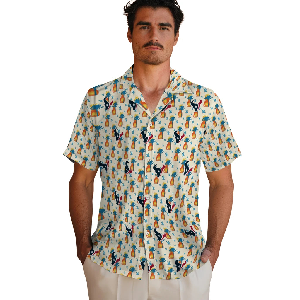 Houston Texans Hawaiian Shirt - Pineapple Delight | Hula Hawaiian Shirts