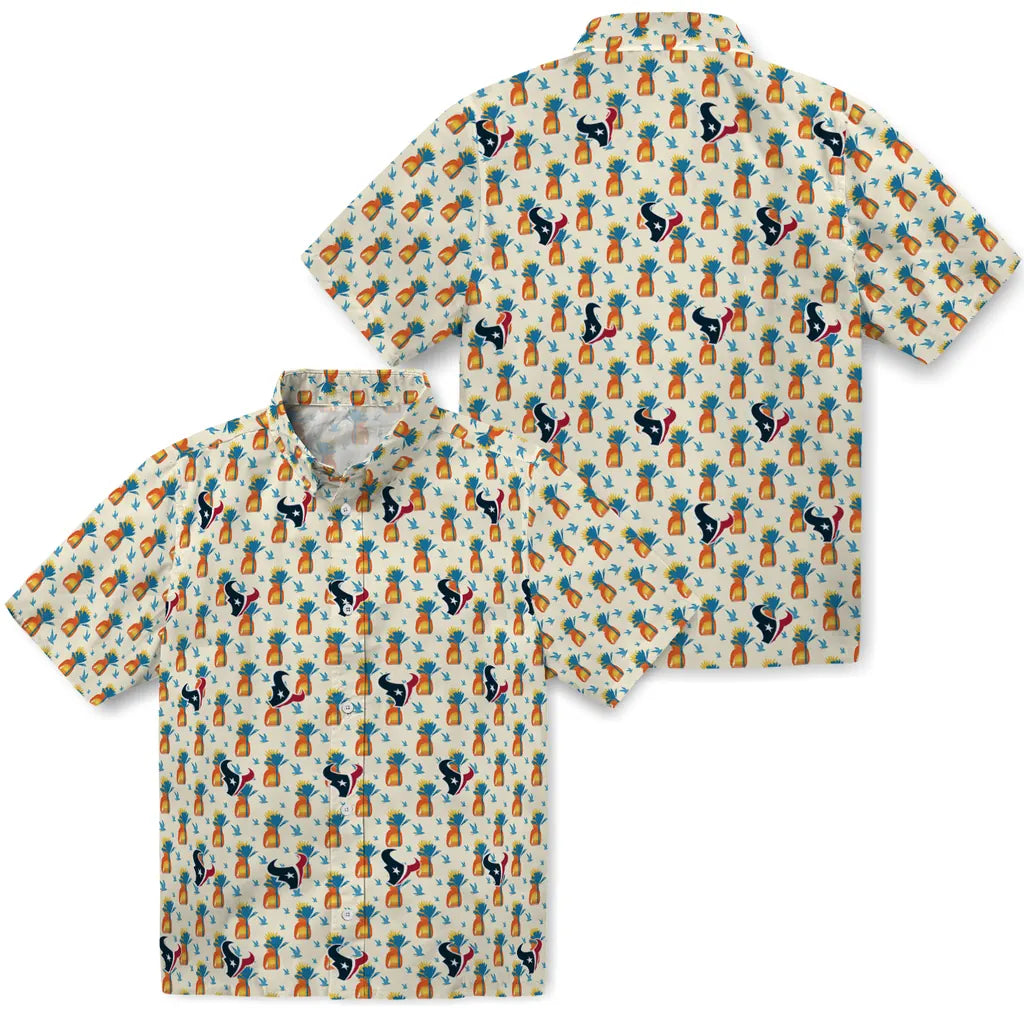 Houston Texans Hawaiian Shirt - Pineapple Delight | Hula Hawaiian Shirts
