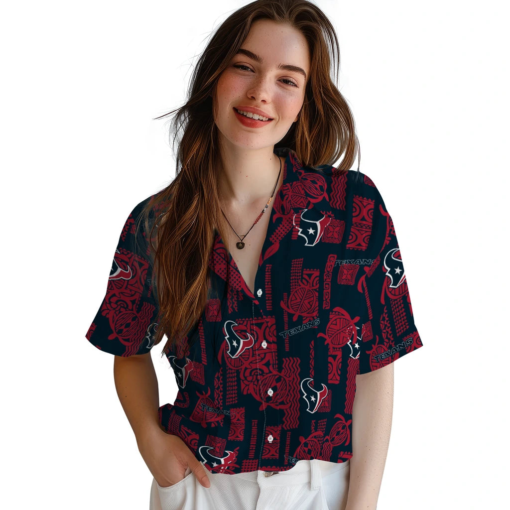 Houston Texans Hawaiian Shirt - Turtle Lines | Hula Hawaiian Shirts