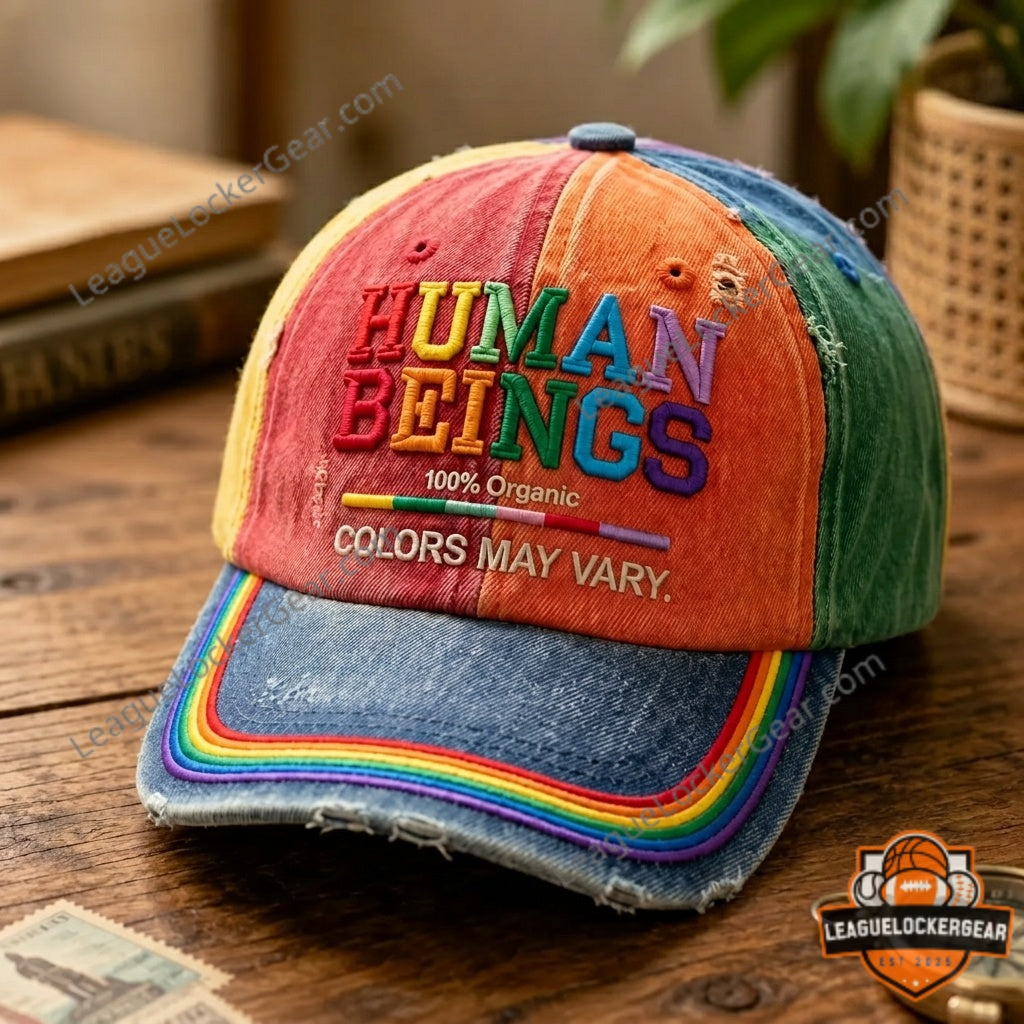 Human Beings Rainbow Equality Baseball Cap - LeagueLockerGear