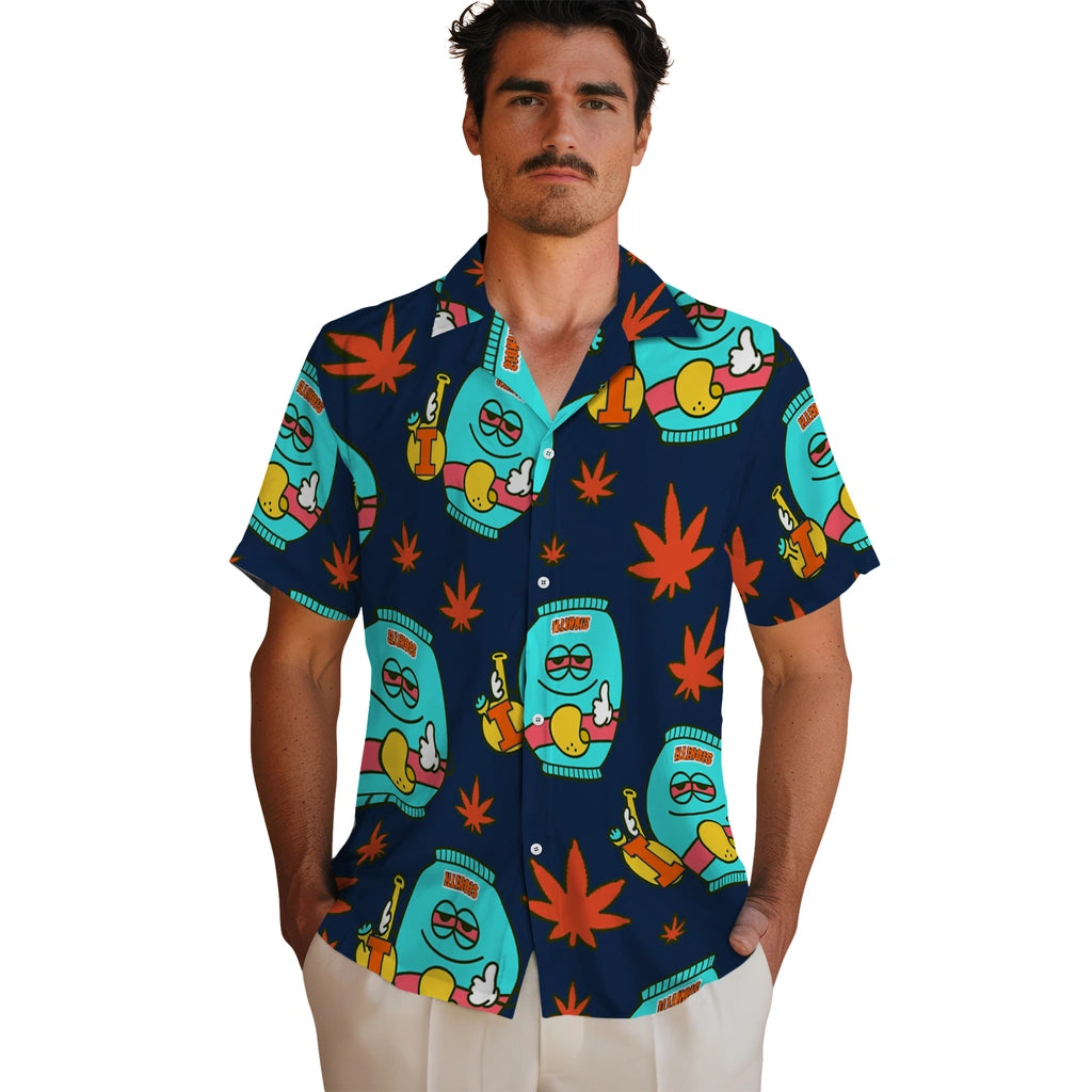 Illinois Fighting Illini Hawaiian Shirt - Chill Vibe | Hula Hawaiian Shirts