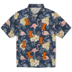 Illinois Fighting Illini Hawaiian Shirt - Flamingo Hibiscus | Hula Hawaiian Shirts