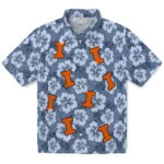 Illinois Fighting Illini Hawaiian Shirt - Hibiscus Cluster | Hula Hawaiian Shirts
