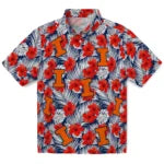 Illinois Fighting Illini Hawaiian Shirt - Hibiscus Fiesta | Hula Hawaiian Shirts
