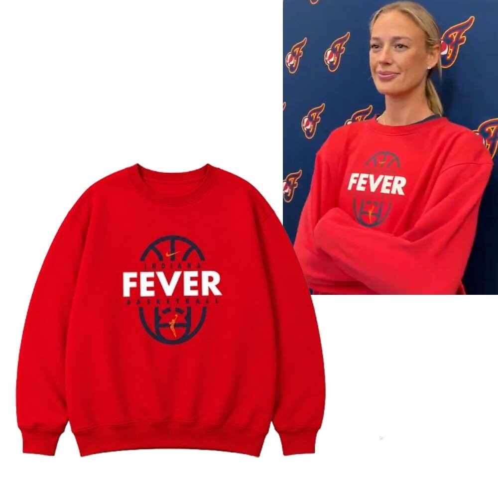 Sophie Cunningham Indiana Fever Red Crewneck Sweatshirt - LeagueLockerGear