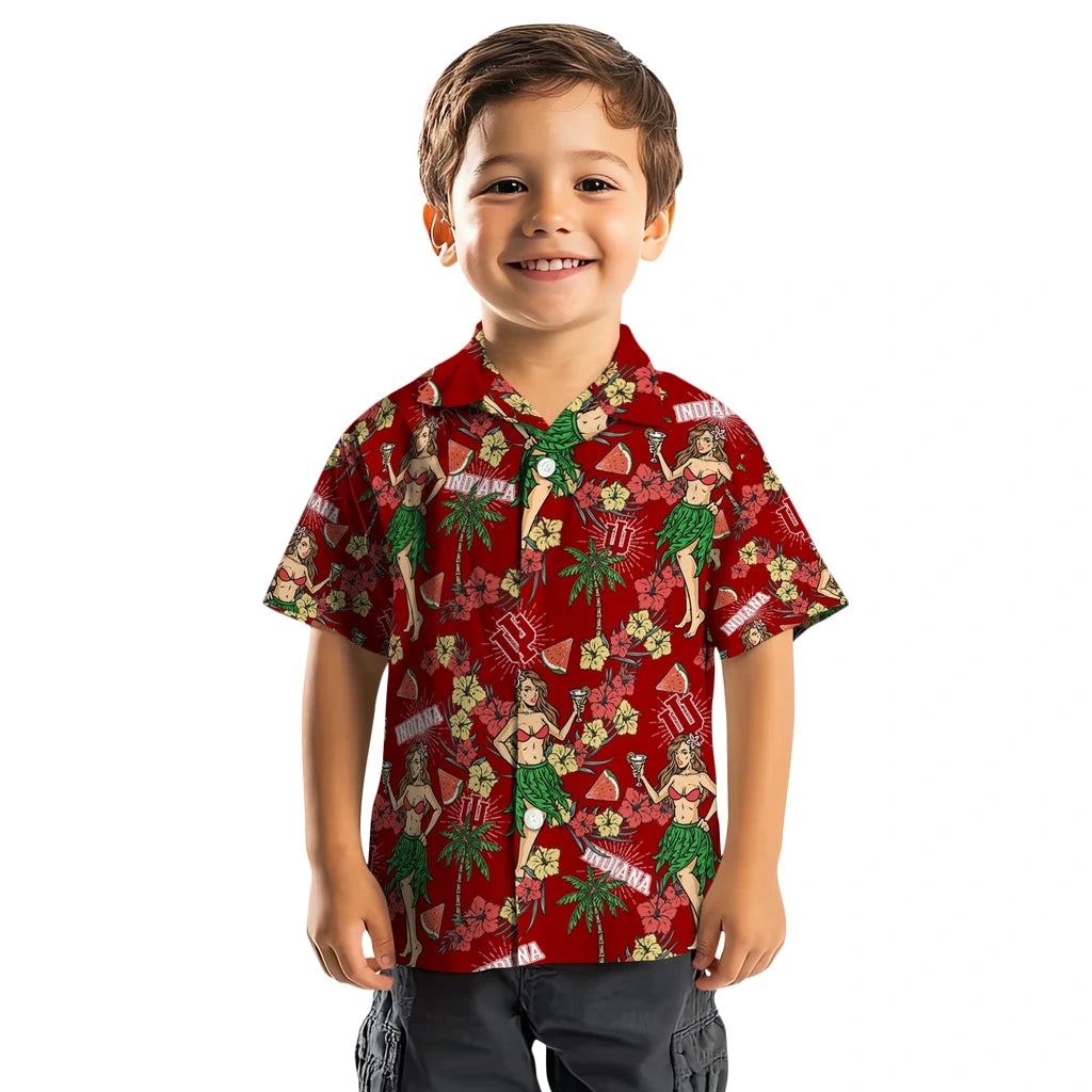 Indiana Hoosiers Hawaiian Shirt - Hawaiian Girls Design | Hula Hawaiian Shirts