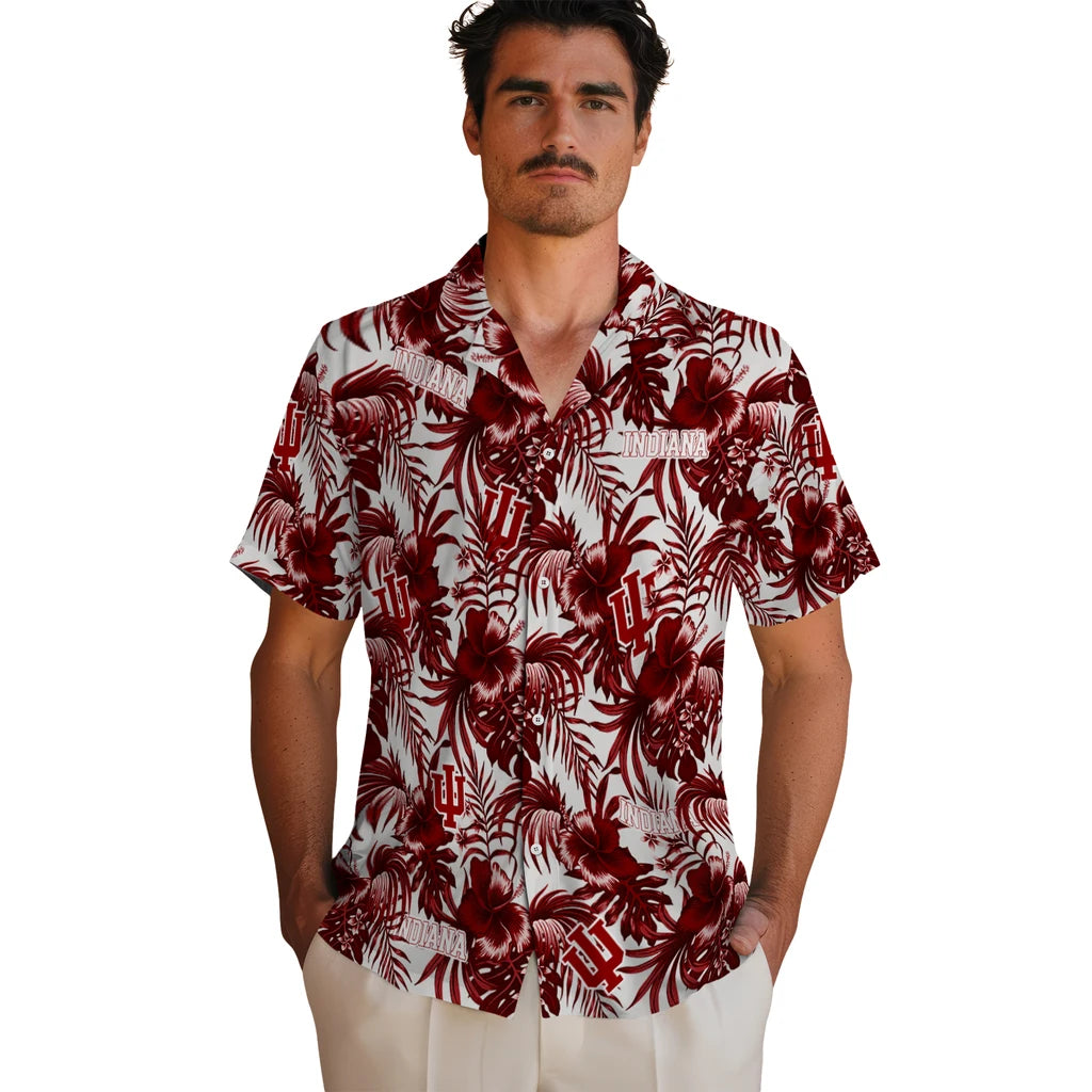 Indiana Hoosiers Hawaiian Shirt - Hibiscus Exotic | Hula Hawaiian Shirts