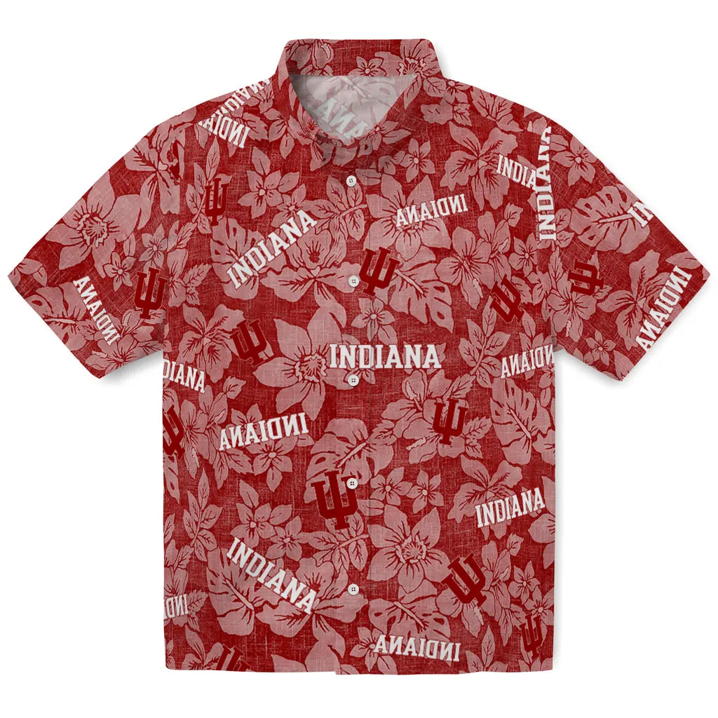 Indiana Hoosiers Hawaiian Shirt - Hibiscus Oasis | Hula Hawaiian Shirts