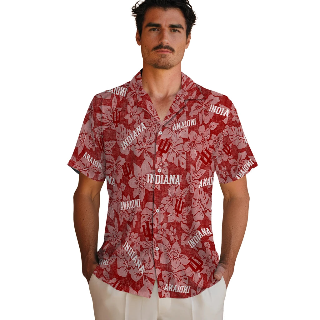 Indiana Hoosiers Hawaiian Shirt - Hibiscus Oasis | Hula Hawaiian Shirts