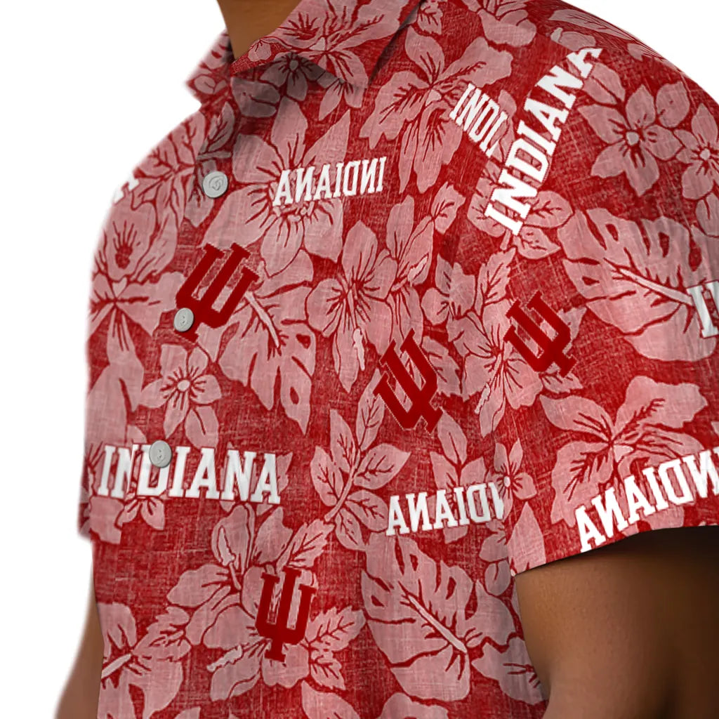 Indiana Hoosiers Hawaiian Shirt - Hibiscus Oasis | Hula Hawaiian Shirts