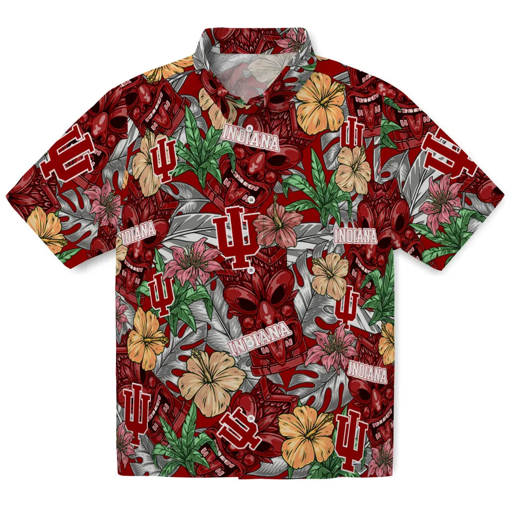 Indiana Hoosiers Hawaiian Shirt - Hibiscus Tiki Jungle | Hula Hawaiian Shirts
