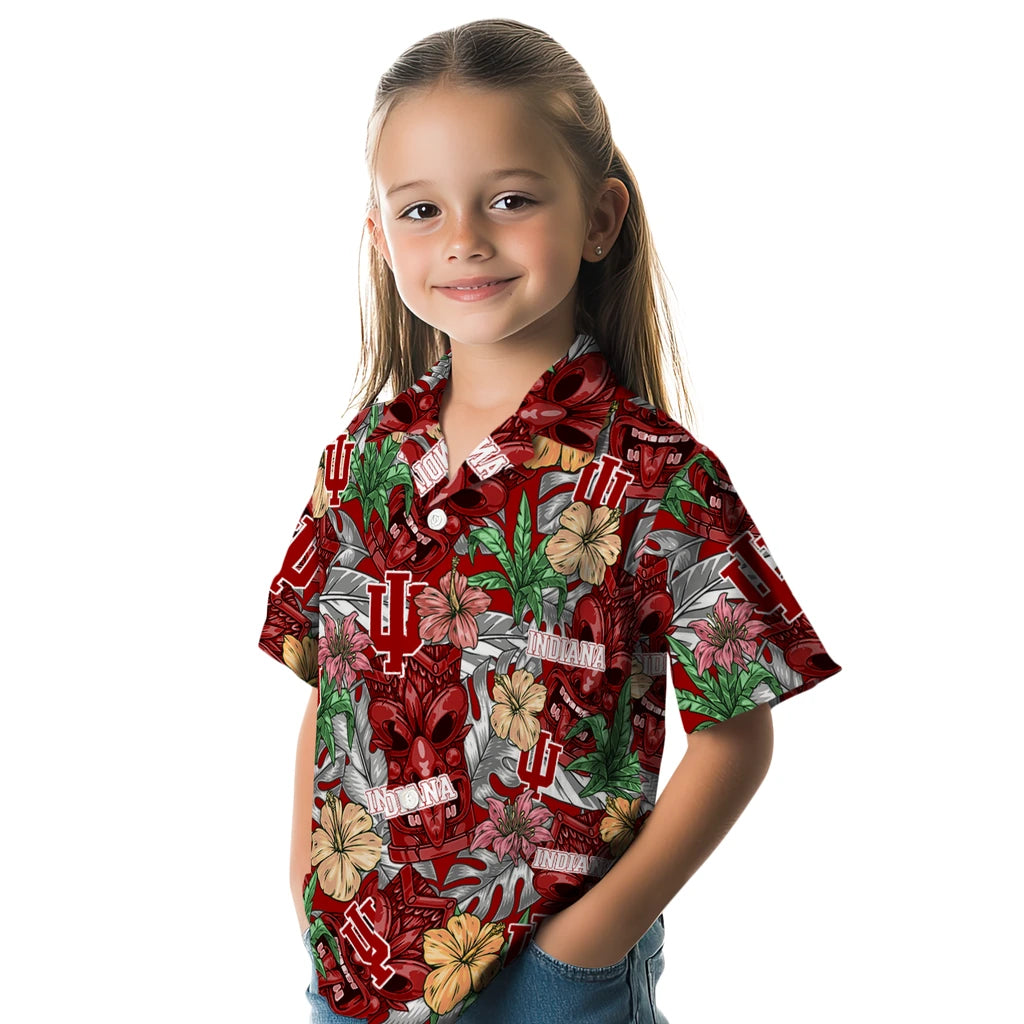 Indiana Hoosiers Hawaiian Shirt - Hibiscus Tiki Jungle | Hula Hawaiian Shirts