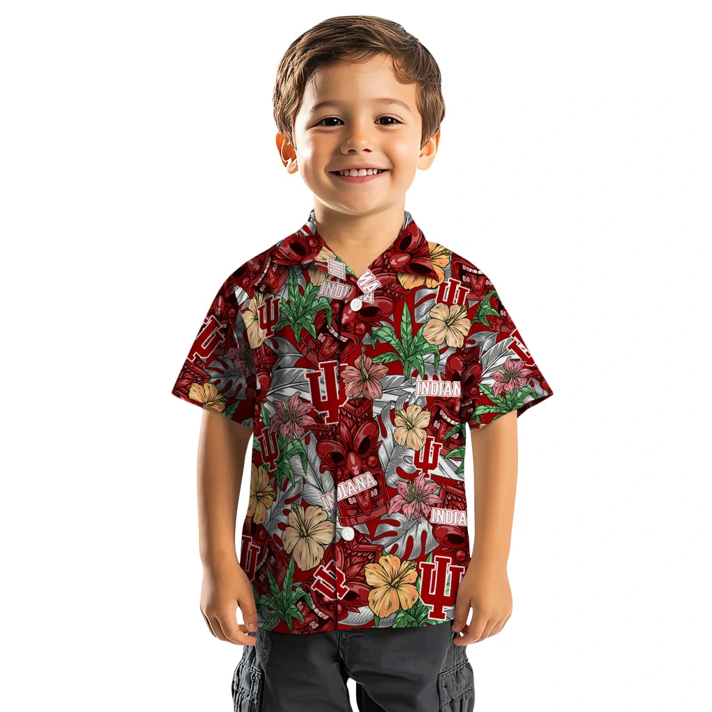 Indiana Hoosiers Hawaiian Shirt - Hibiscus Tiki Jungle | Hula Hawaiian Shirts