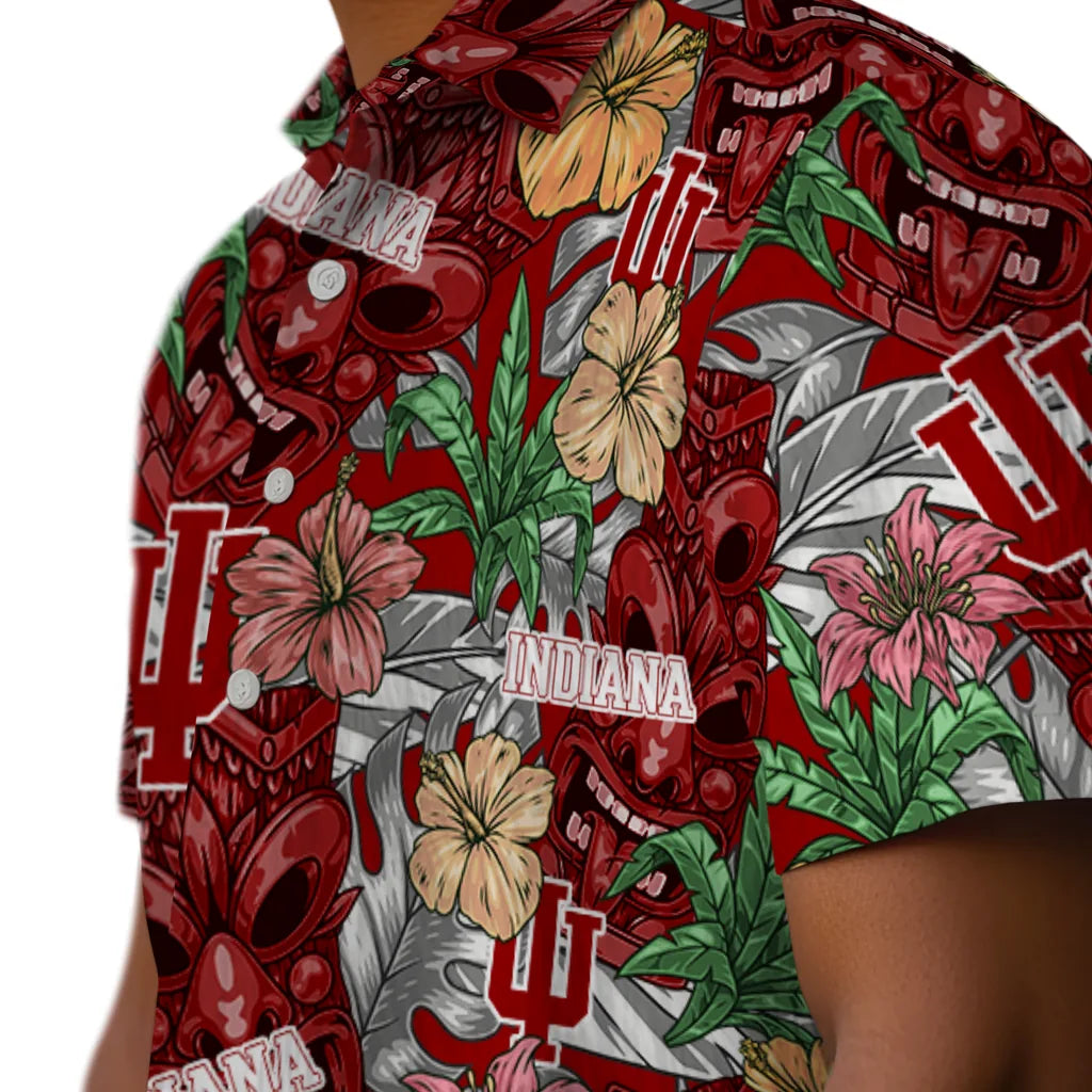 Indiana Hoosiers Hawaiian Shirt - Hibiscus Tiki Jungle | Hula Hawaiian Shirts