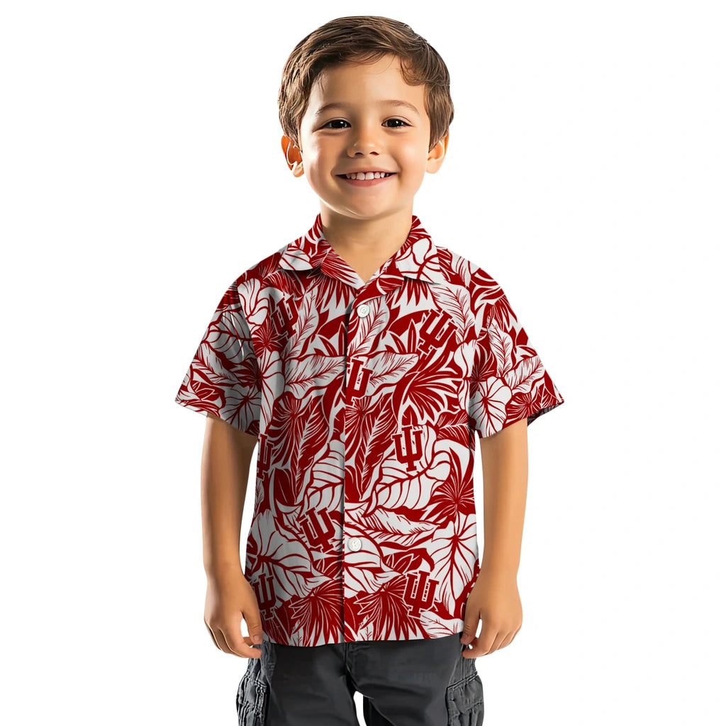 Indiana Hoosiers Hawaiian Shirt - Monstera Layer | Hula Hawaiian Shirts
