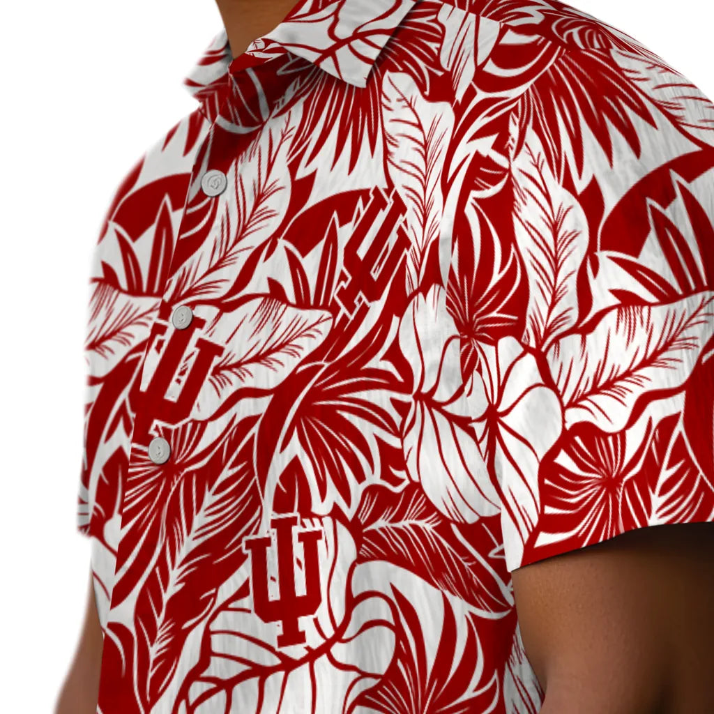 Indiana Hoosiers Hawaiian Shirt - Monstera Layer | Hula Hawaiian Shirts