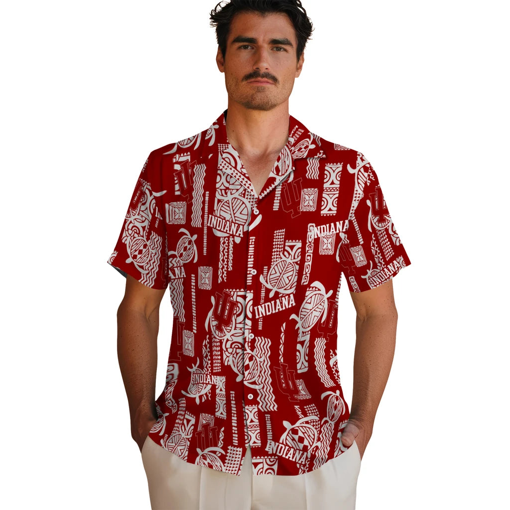 Indiana Hoosiers Hawaiian Shirt - Turtle Lines | Hula Hawaiian Shirts