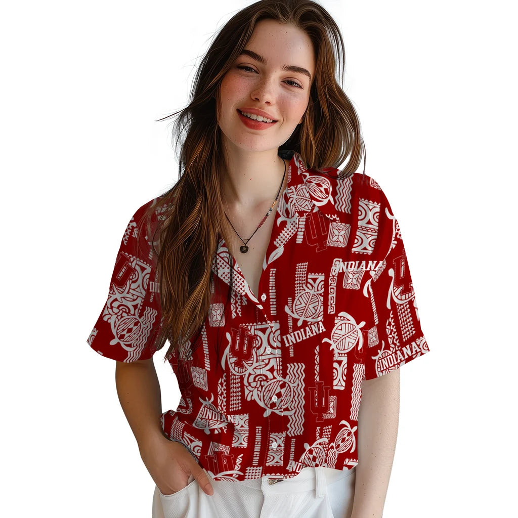 Indiana Hoosiers Hawaiian Shirt - Turtle Lines | Hula Hawaiian Shirts