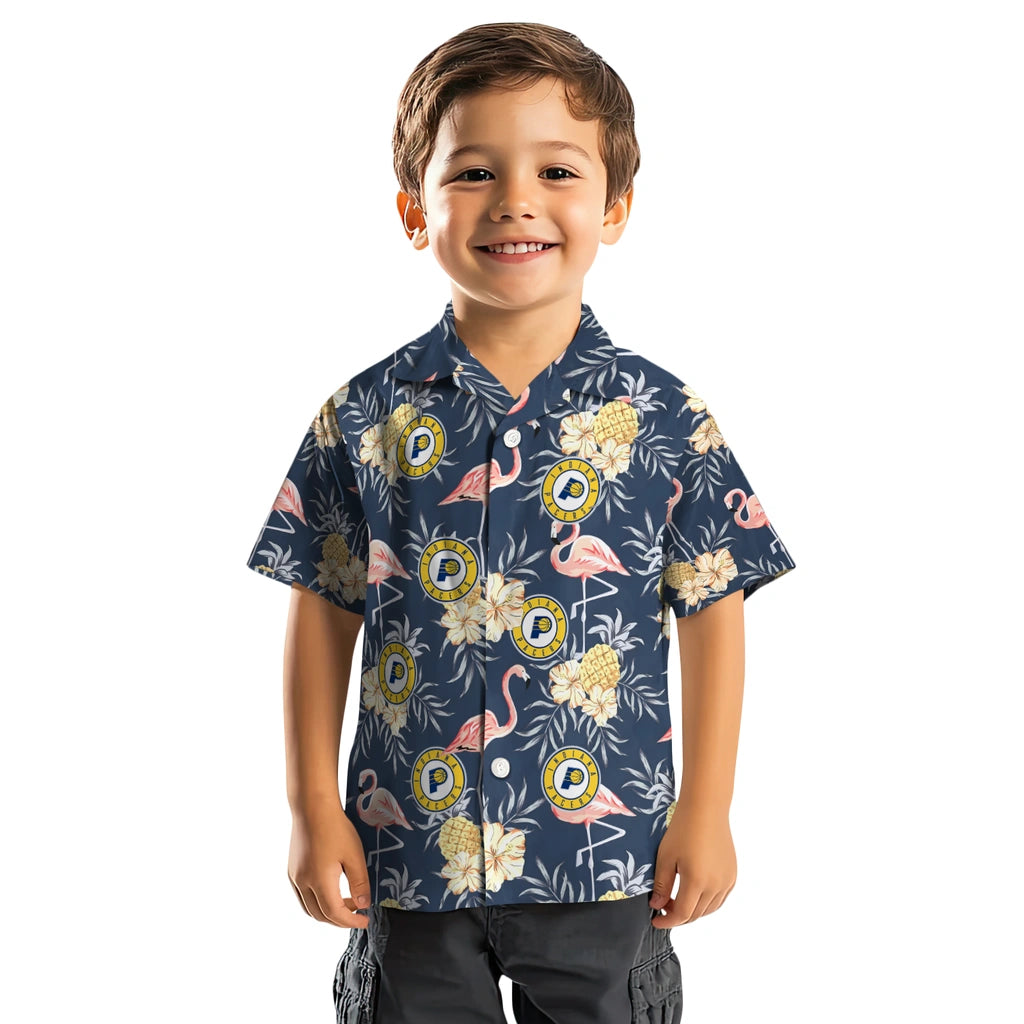 Indiana Pacers Hawaiian Shirt - Flamingo Hibiscus | Hula Hawaiian Shirts