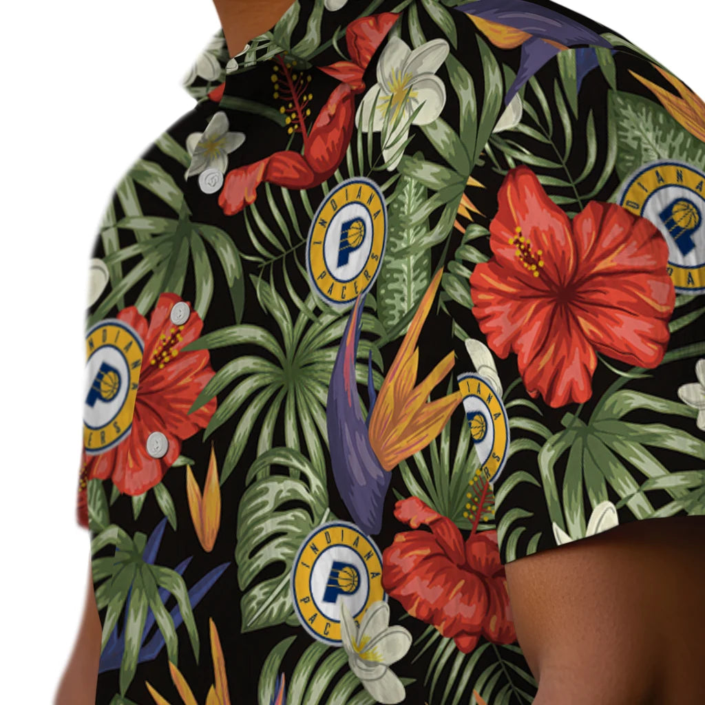 Indiana Pacers Hawaiian Shirt - Hawaii Floral Hibiscus | Hula Hawaiian Shirts