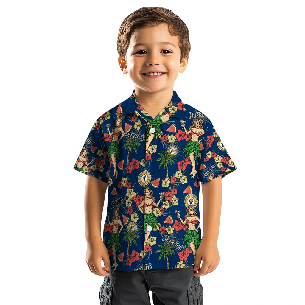 Indiana Pacers Hawaiian Shirt - Hawaiian Girls Design | Hula Hawaiian Shirts
