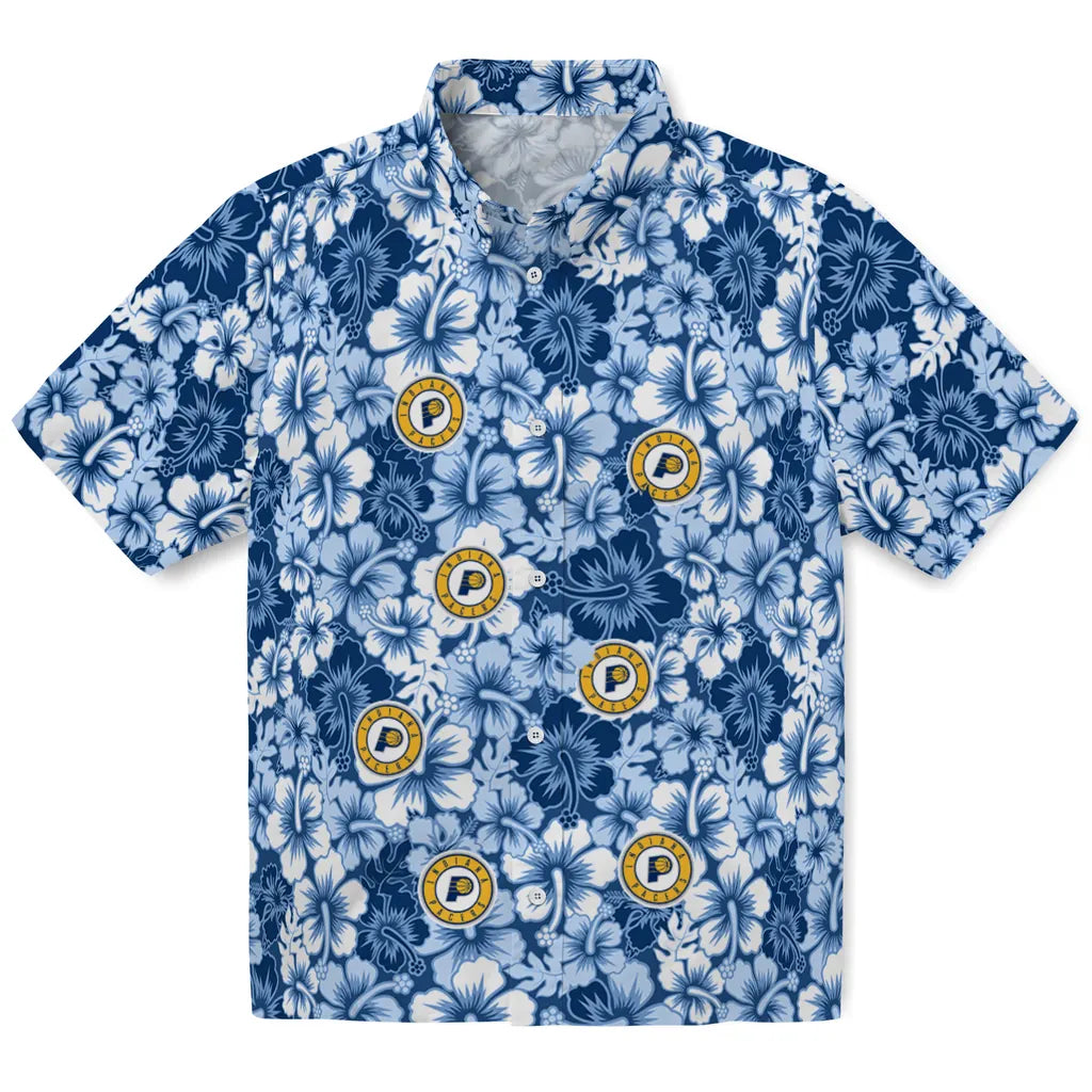 Indiana Pacers Hawaiian Shirt - Hibiscus Blooms | Hula Hawaiian Shirts