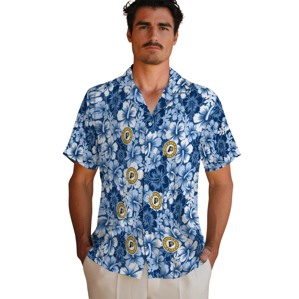 Indiana Pacers Hawaiian Shirt - Hibiscus Blooms | Hula Hawaiian Shirts