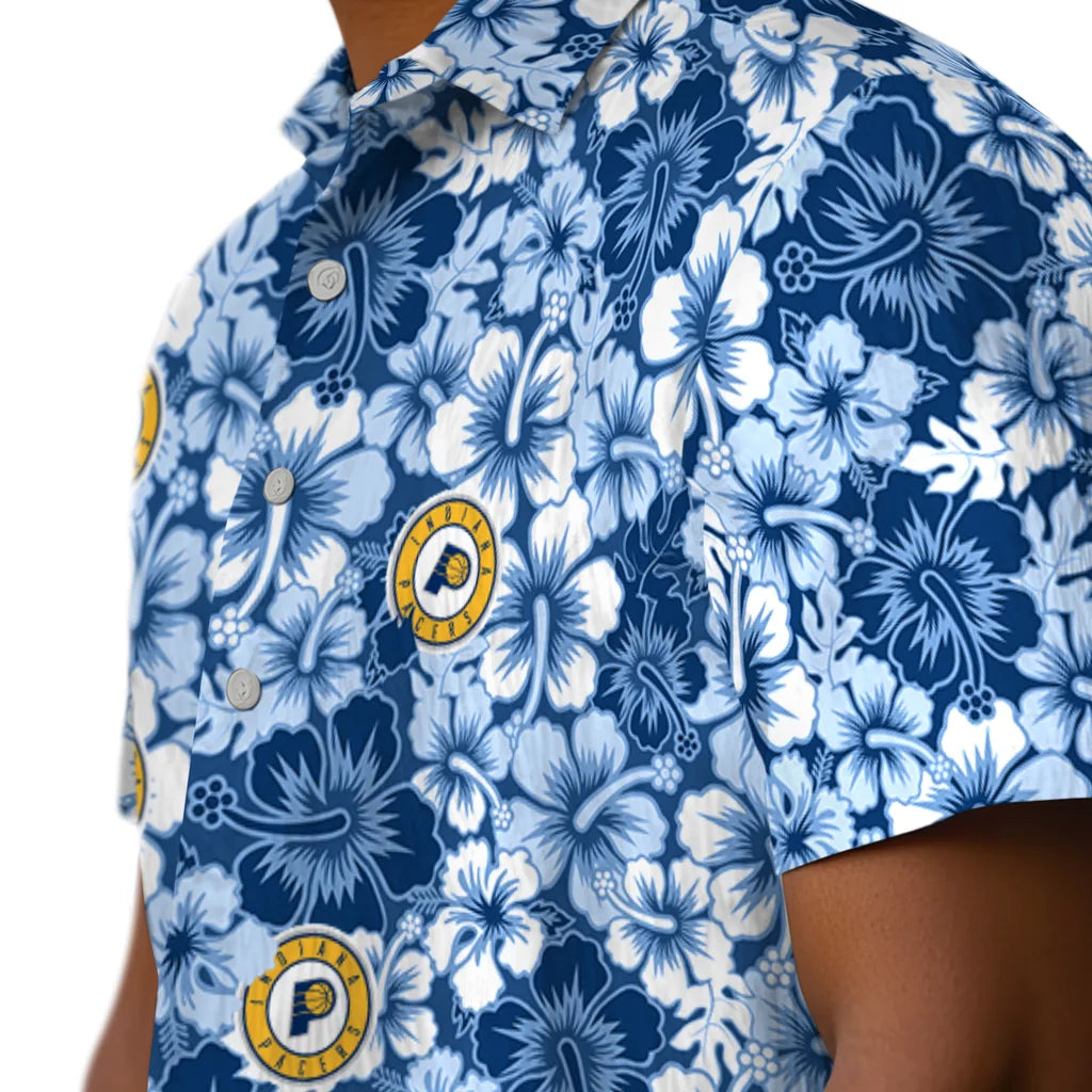 Indiana Pacers Hawaiian Shirt - Hibiscus Blooms | Hula Hawaiian Shirts