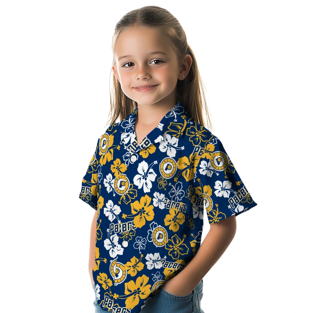 Indiana Pacers Hawaiian Shirt - Hibiscus Flower Design | Hula Hawaiian Shirts