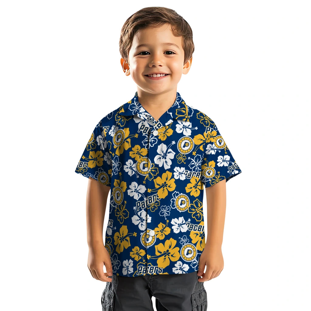 Indiana Pacers Hawaiian Shirt - Hibiscus Flower Design | Hula Hawaiian Shirts