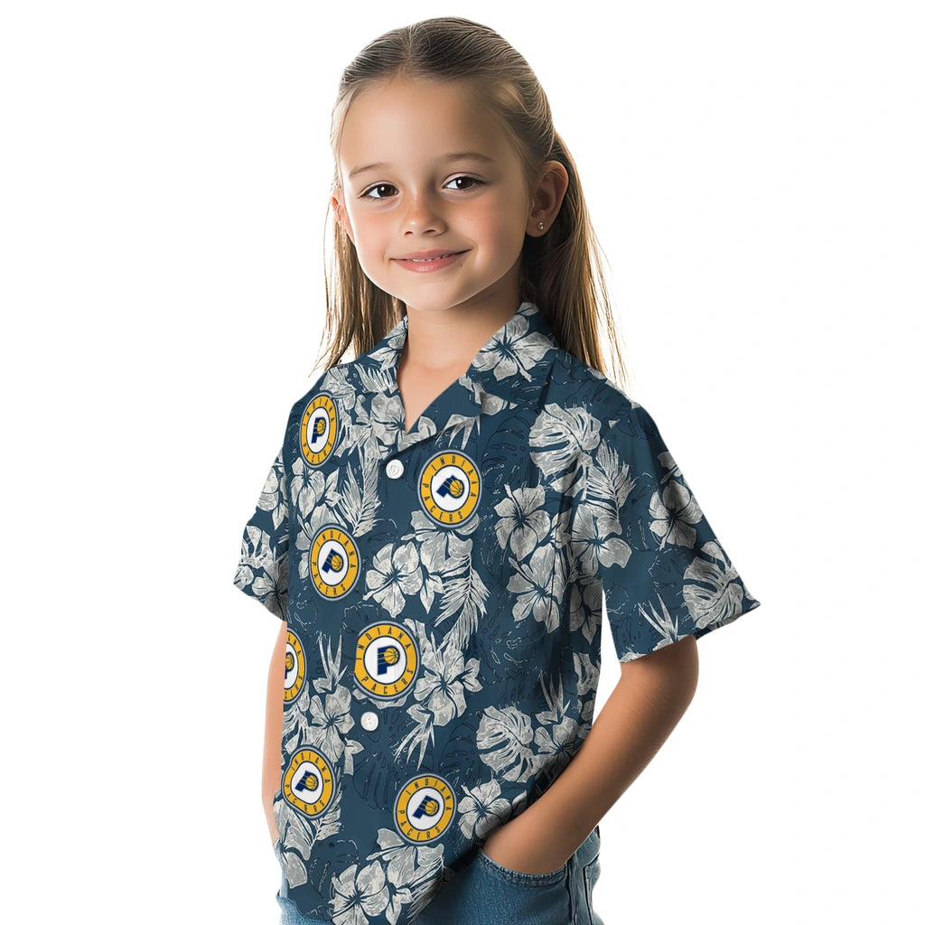 Indiana Pacers Hawaiian Shirt - Hibiscus Flowers | Hula Hawaiian Shirts