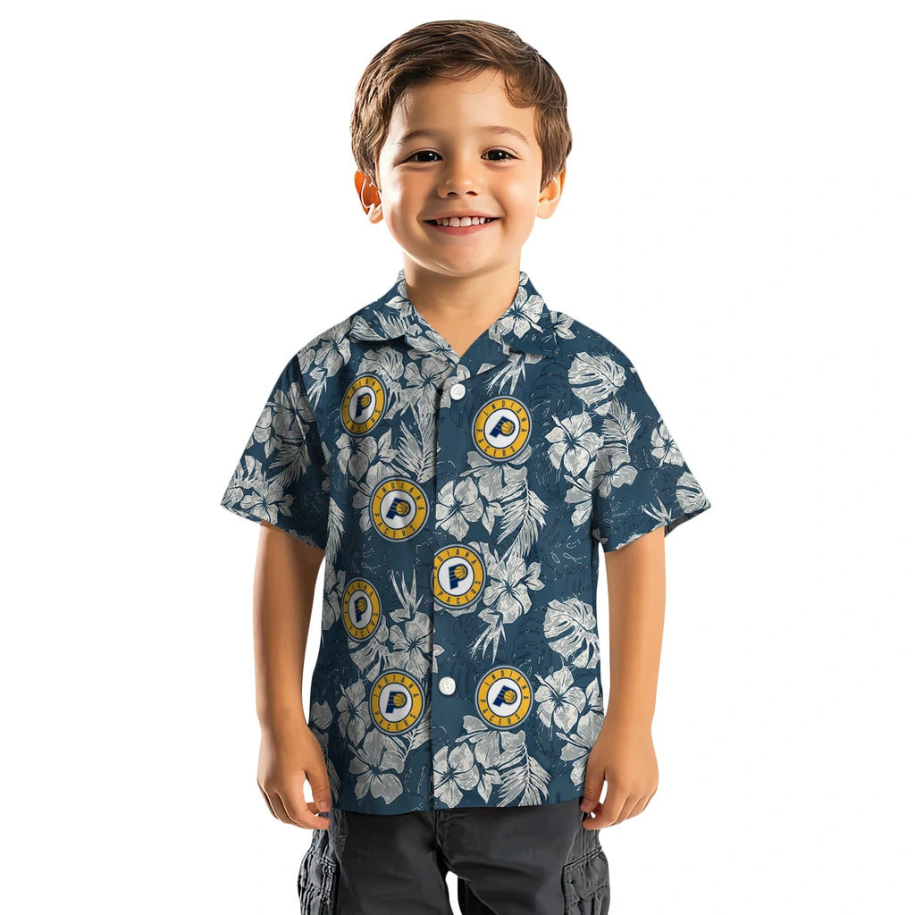Indiana Pacers Hawaiian Shirt - Hibiscus Flowers | Hula Hawaiian Shirts
