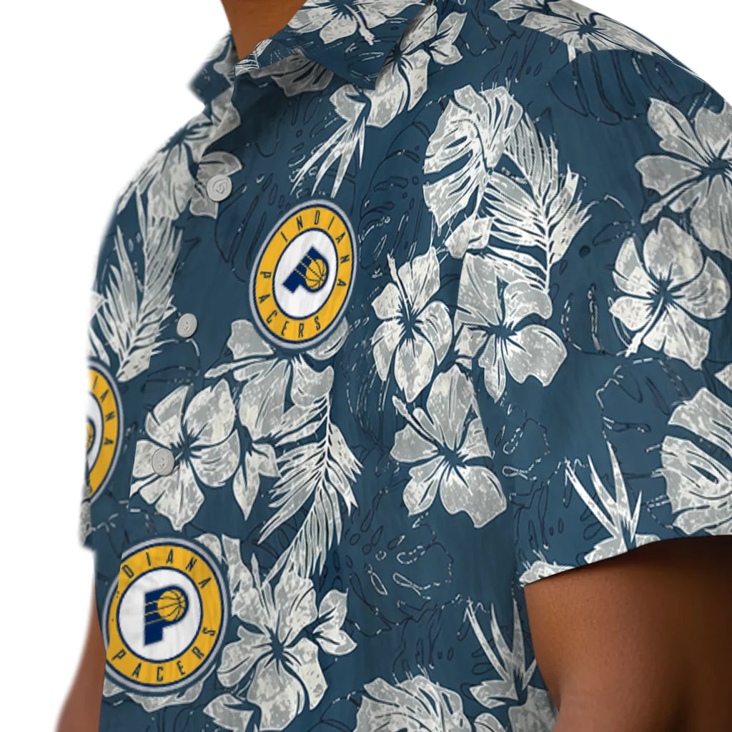 Indiana Pacers Hawaiian Shirt - Hibiscus Flowers | Hula Hawaiian Shirts