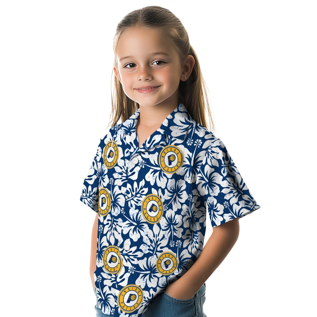 Indiana Pacers Hawaiian Shirt - Hibiscus Motif | Hula Hawaiian Shirts