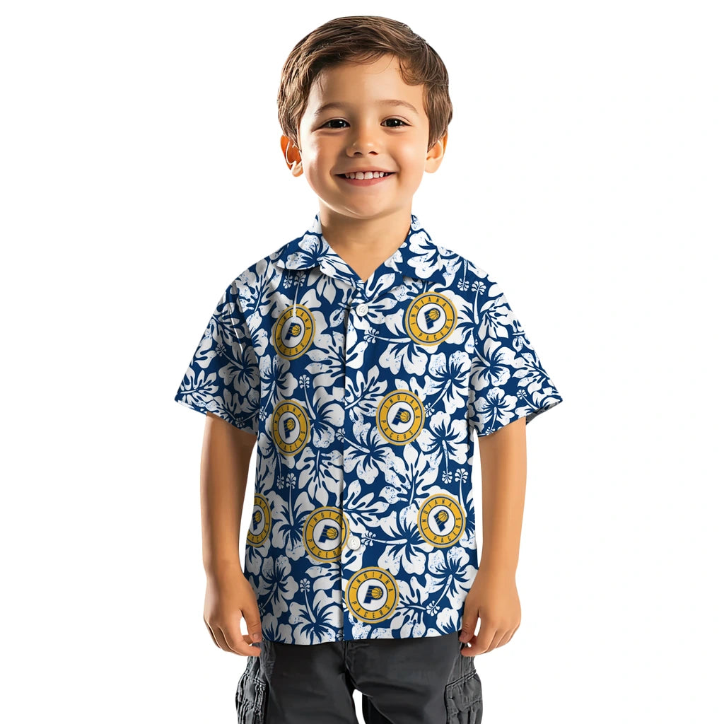 Indiana Pacers Hawaiian Shirt - Hibiscus Motif | Hula Hawaiian Shirts