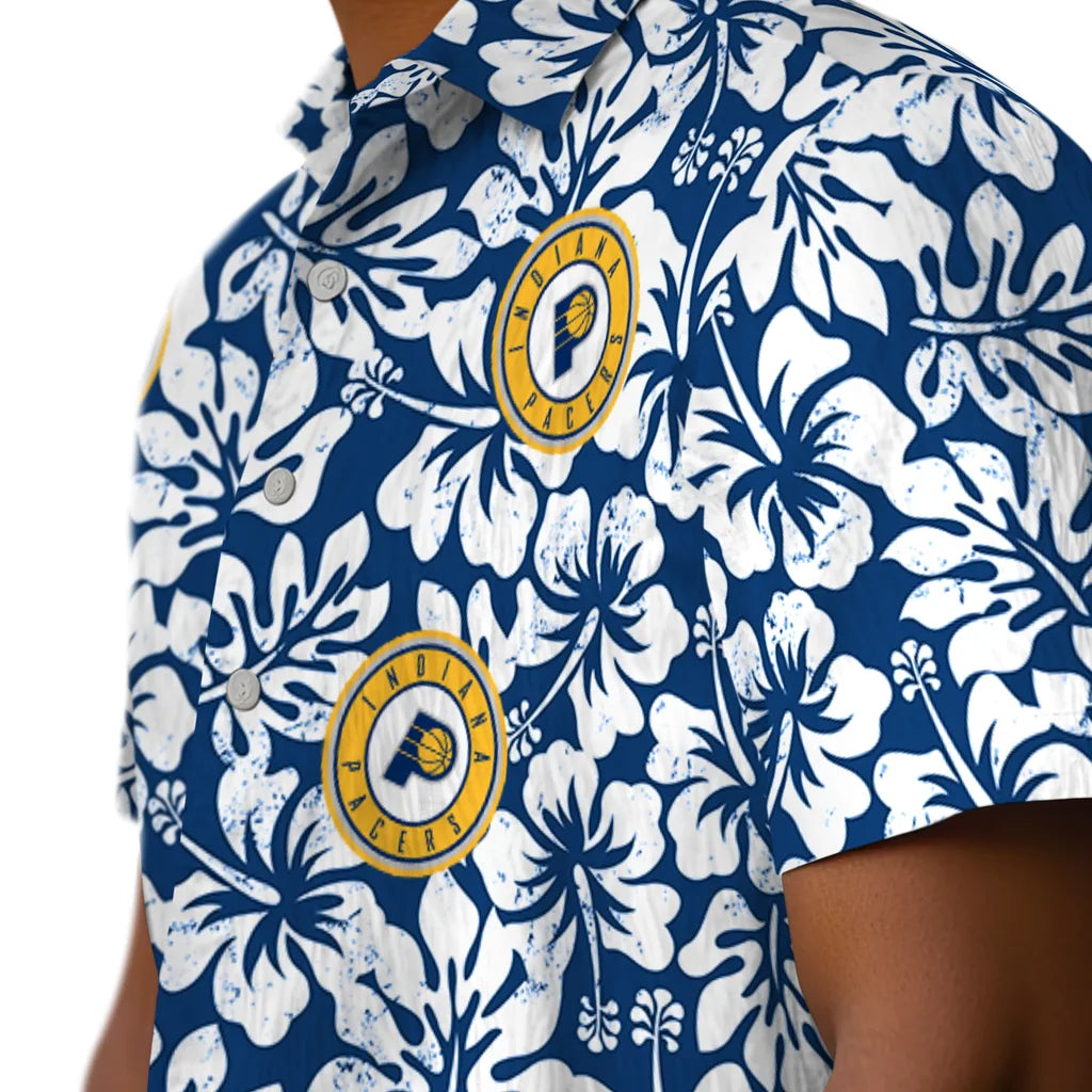 Indiana Pacers Hawaiian Shirt - Hibiscus Motif | Hula Hawaiian Shirts